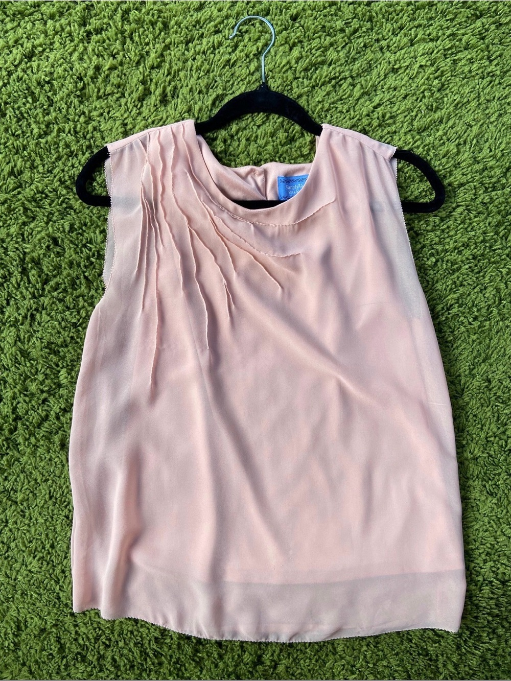 VERA WANG Simply Vera Blush Pink Sleeveless Blouse